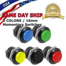5 Color PCS Normally Open 16mm Round Momentary 2 Pins Metal Push Button Switch