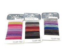 Stylin' 3 Pack Hair Elastics For Women Assorted Colors Clasp Free