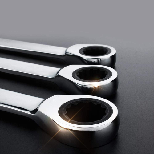 7/16 Inch SAE Box End Head Geared Wrench, 72-Tooth Ratcheting Combination Wrench - Picture 4 of 12