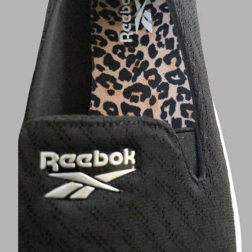 Reebok Damen Tennisschuhe - schwarz & weiß mit Leopardenfutter - Größe 7,5 (NEU) - Bild 2 von 5