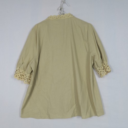 Liz Jordan NEW Womens Buttons Up Shirt Size 18(AU) or 2XL Brown Lace RRP$109 - Picture 7 of 8