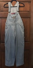 Mickey Unlimited Disney Jerry Leigh Blue Jean Bib Overalls Cargo Women M VTG
