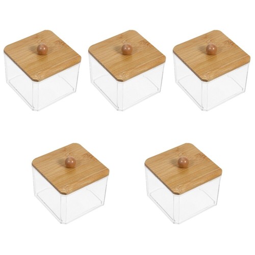 5 Count Cosmetic Cotton Storage Box Pads Holder Dispenser Ball Jar - 第 1/12 張圖片