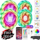 100ft 50ft LED Strip Lights 5050 RGB Bluetooth Color Change Remote for Rooms Bar