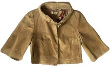 New Penguin Original Woman’s 10 Leather Coat By Munsingwear Brown Suede $325