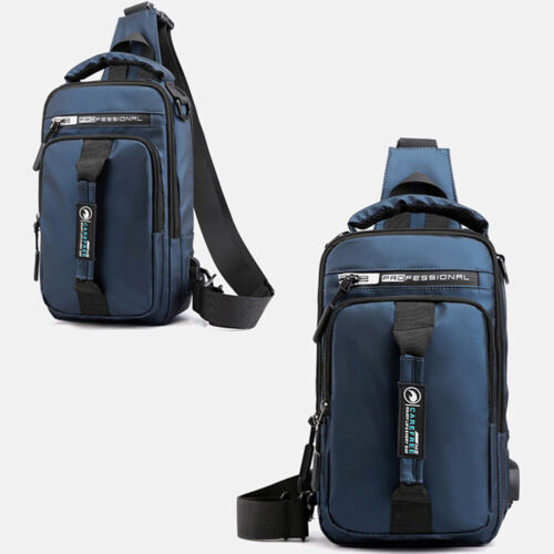 Borsa a tracolla uomo tracolla antifurto petto zaino tracolla USB impermeabile - Foto 13 di 15