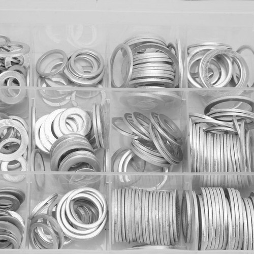 450pcs Aluminum Flat Ring Washers Car Oil Drain Plug Gaskets Assortment Set Kit - Picture 6 of 6
