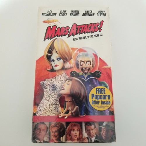 Mars Attacks Nice Planet We'll Take It VHS Tape 1997 Jack Nicholson Color PG 13 - Picture 11 of 12