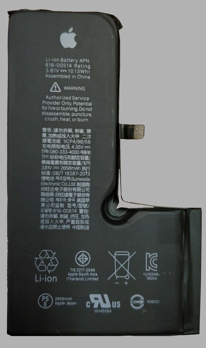 Apple iPhone X バッテリー新品 純正100% OEM Original Apple Replacement Battery for iPhone XS 100
