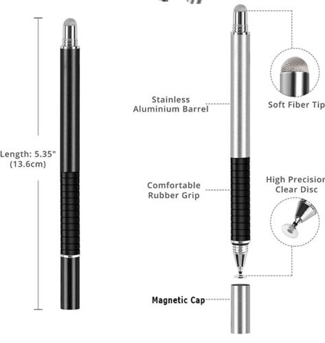 Premium 2in1 Magnetic Capacitive Stylus Pen-Ideal for iPhone/iPad/Android Tablet - Picture 2 of 10