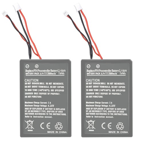 2 batterie 2000 mAh per controller Sony PlayStation 4 PS4 e PS4 Pro LIP1522 e cavo - Foto 2 di 8