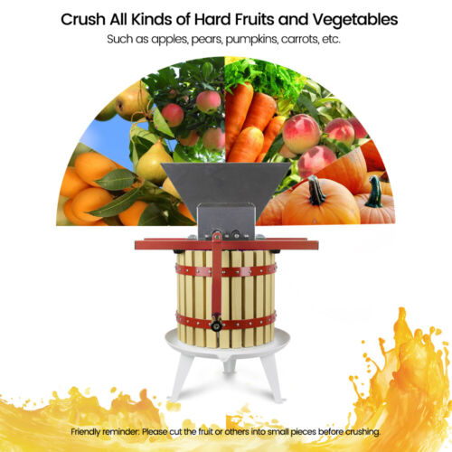 7L Stainless Steel Fruit Crusher Pulper Masher Grinder Apple Juice Wine Cider - Picture 9 of 9