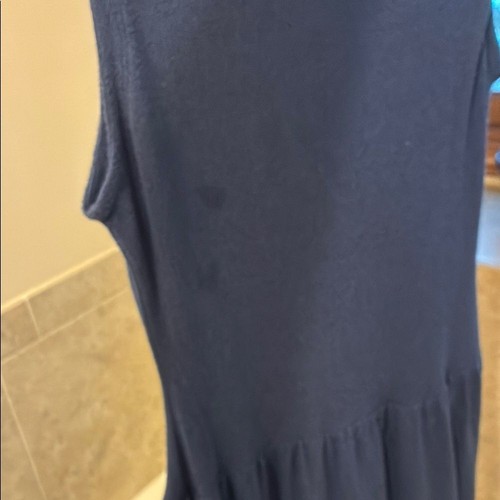 Free People Beach blu plissettato maxi abito oversize maglia elasticizzata boho L - Foto 10 di 10