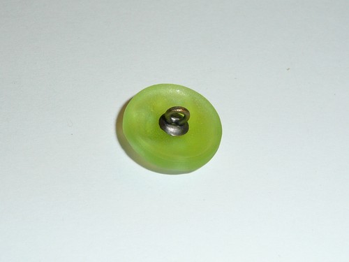 Lime Green & Luna Czech Glass Shank Moon Face Button 18mm - Lime Green & Luna - Picture 6 of 8