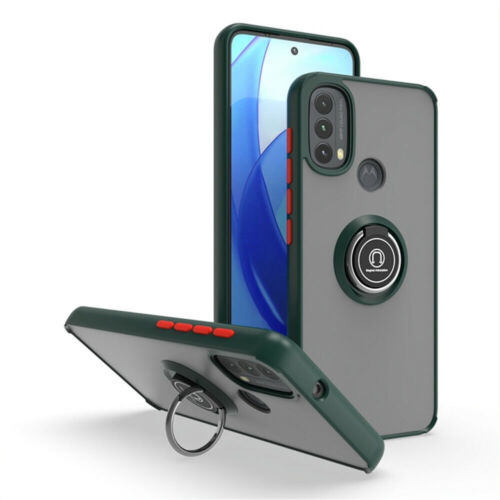 For Motorola Moto E20 E30 E40 Slim Matte Back Ring Stand Case + Screen Protector - Picture 8 of 28