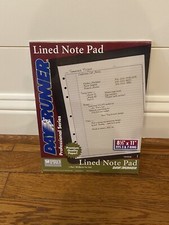 Vintage DayRunner Lined Note Pad Pages 30 Sheets Total Size 5 Refill 7 Holes