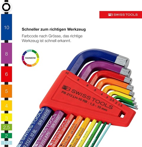 High Carbon Stahl 9-teiliges L-Schraubenschlüssel Set mit Kugelkopf - lebenslange Garantie - Bild 6 von 9