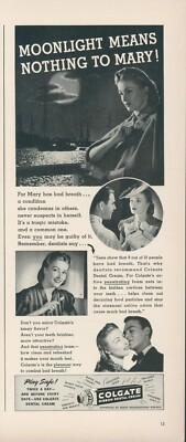 1941 Colgate Ribbon Dental Cream Moonlight Means Nothing To Mary Print Ad L4