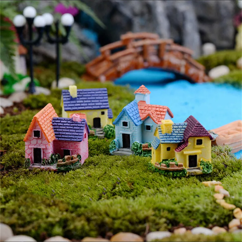 DIY Miniature Fairy Garden Craft Resin House Micro Landscape Decor D oa