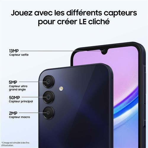 Samsung Galaxy A15 4G 128Gb+4Go 6,5” BLEU - Double SIM/Desimlocké - Neuf Scellé - Photo 5/17