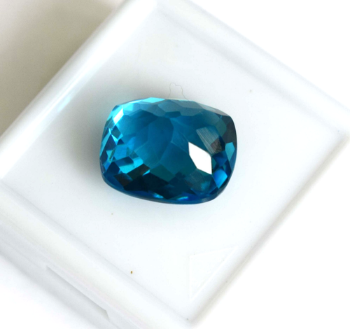 💥Most Unique Rarely Found 10 CT Santa Maria Intense Blue Aquamarine Cushion Cut - Picture 9 of 9