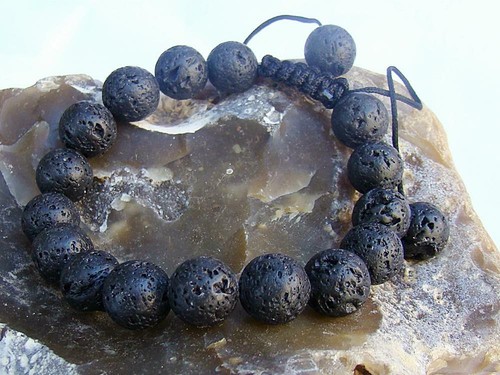 Hombre Piedras Preciosas Difusor Aceite Pulsera Cuentas 12mm PIEDRA LAVA ROCA NEGRA Cuentas - Imagen 1 de 2