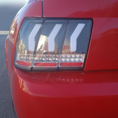 HECASA For 99-04 Ford Mustang LED Tail Lights Sequential Signal Brake Lamp Black - Picture 12 of 24
