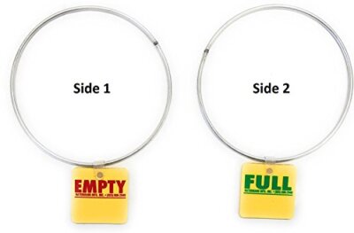 Cylinder Tank Status Tags - EMPTY or FULL with 5'' Steel Ring