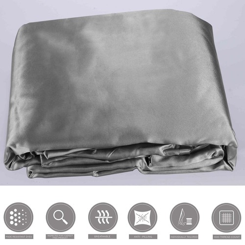 Set lenzuola 4 pezzi 100% seta con federa bianco grigio massello king queen completo - Foto 10 di 12