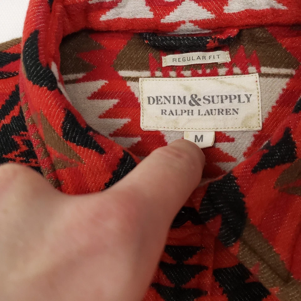 Camisa Ralph Lauren Azteca Mediana Navajo Jacquard Manta Western Denim Supply Foto 4 de 4