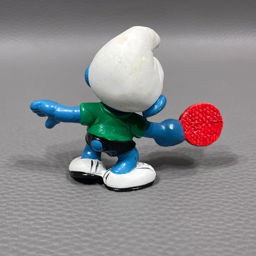 RARE Smurfs Ping Pong Table Tennis Smurf 20227 PVC Figure Vintage Figurine 1987 - Picture 3 of 5