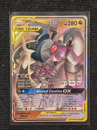 Arceus & Dialga & Palkia GX 156/236 Sm-Cosmic Eclipse Tag Team Raw Single 2019