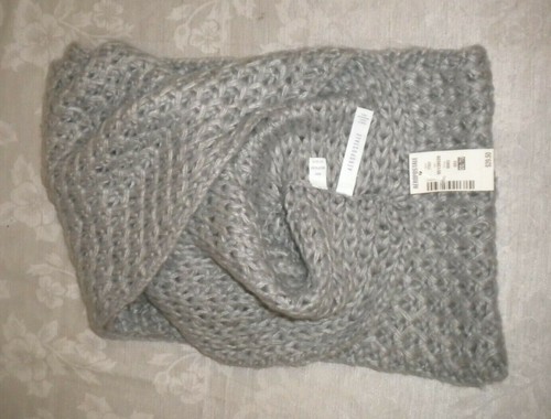 NUEVO AEROPOSTALE PLATA GRIS ACRÍLICO INFINITY BUFANDA 2 LAZOS RET $29.50 BOX02 - Imagen 5 de 6