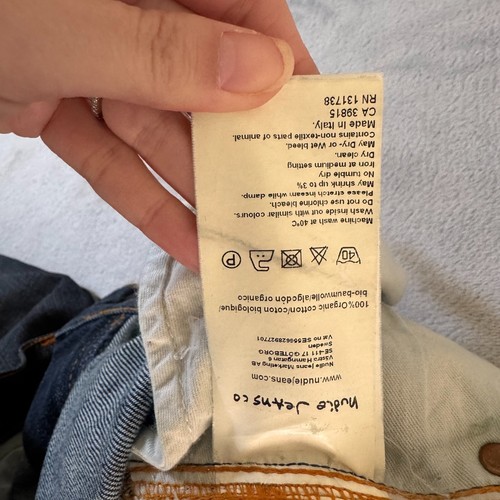 Nudie Jeans Co Slim Jim Winter Shades Herren 33x34 Dark Wash Organic Cotton Denim - Bild 8 von 14