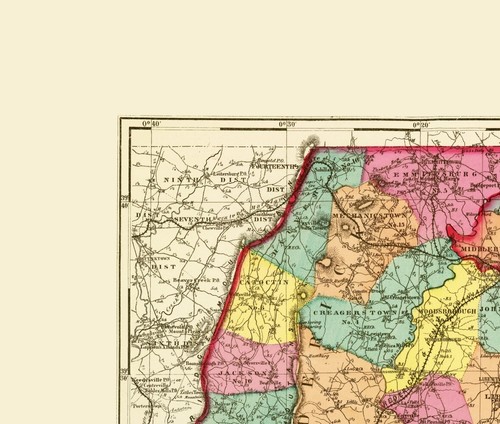 County Map - Carroll Fredrick Counties Maryland - Stedman 1873 - 23 x 27.10 - Picture 2 of 20