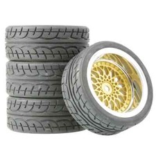 1/10 Onroad Touring Rc Car Wheels Rubber Tire...
