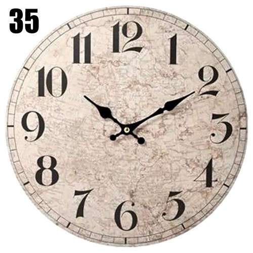 Wall Clock Quartz Vintage Rustic Style Retro Shabby Chic Kitchen Home 44 Designs - Picture 38 of 47