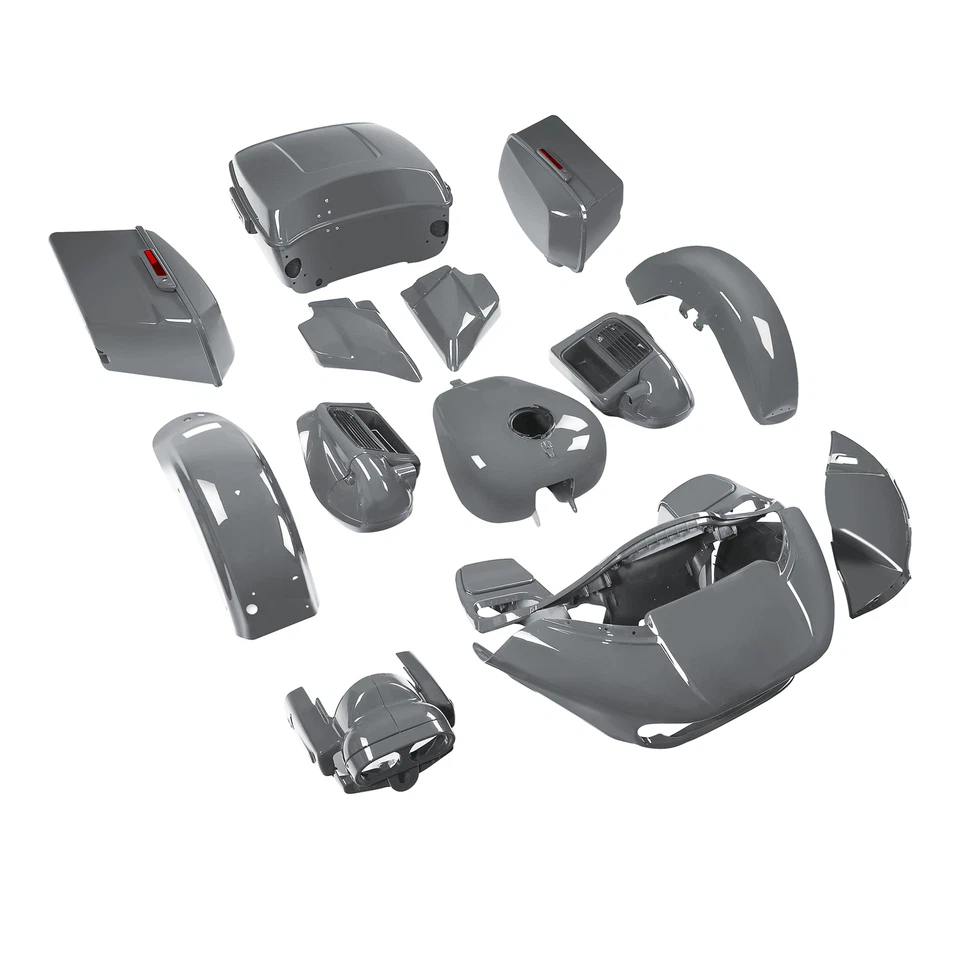 Carenados carrocería aptos para Harley CVO Road Glide Limited 2015-2024 Gunship gris Foto 2 de 3