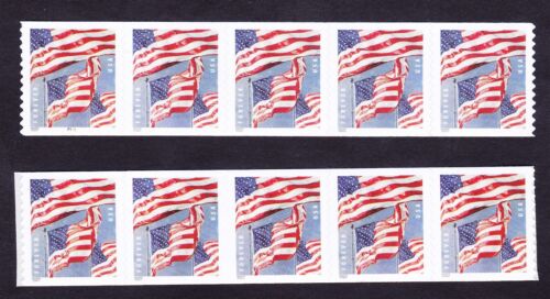 2022 US FLAGS STAMP 10 FOREVER STAMPS FROM A COIL USPS UNUSED POSTAGE