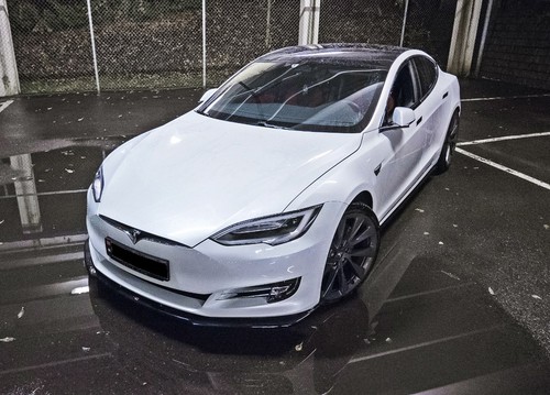 CUP faldones laterales enfoques NEGRO Tesla Model S FL faldas listones faldones  - Imagen 3 de 5