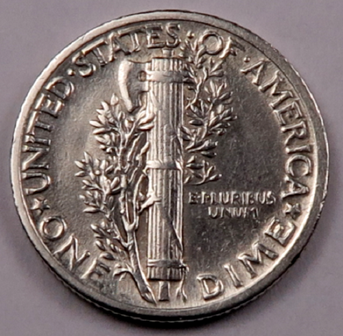 1923 Mercury Dime - Almost Uncirculated (AU) - 90% Silver - Picture 2 of 2