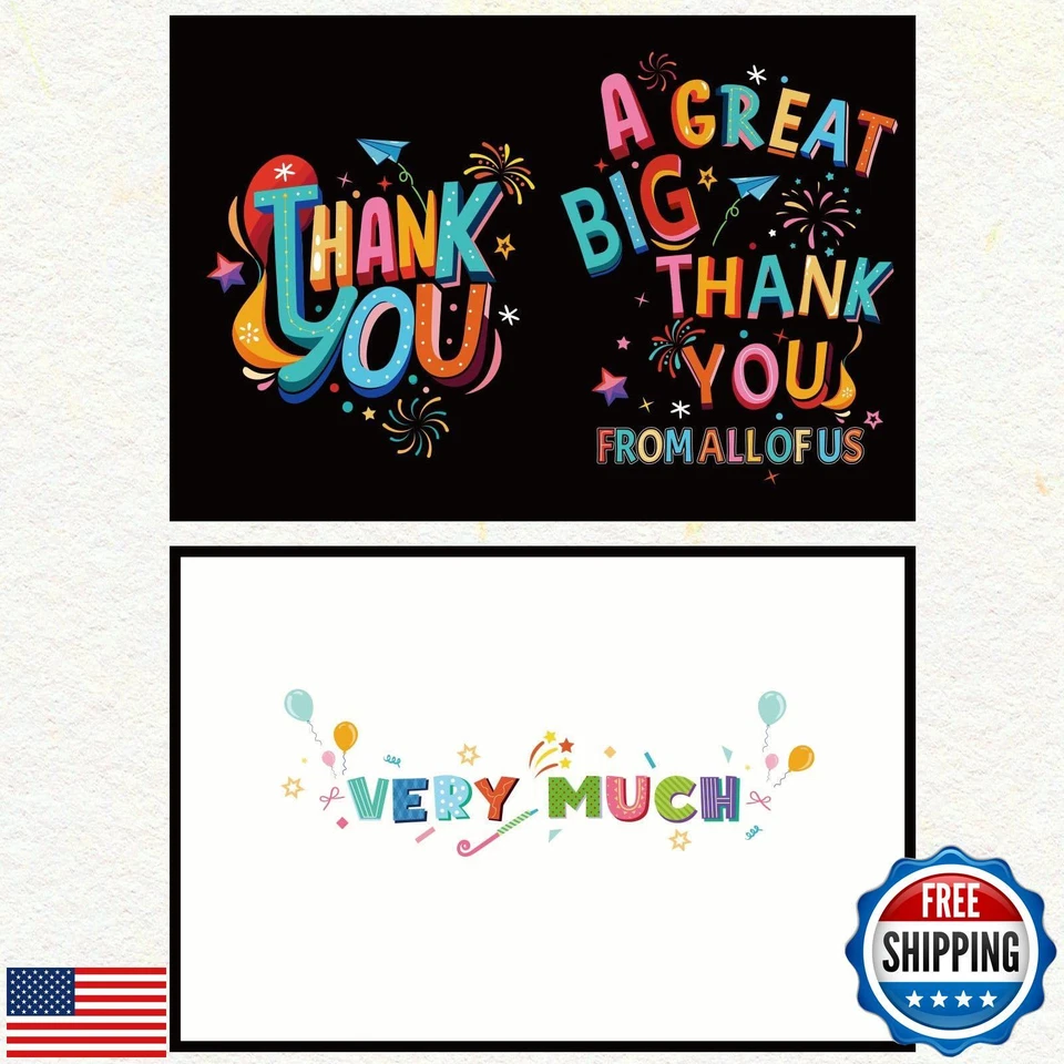 Tarjeta de agradecimiento grande, 15,75 x 10,63 pulgadas una gran gran tarjeta de agradecimiento con sobre Foto 3 de 4