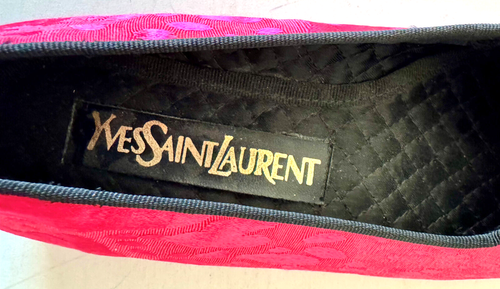 Neu Yves Saint Laurent einzigartige rosa Muster flache Ledersohlen 6 1/2M Made Italy - Bild 11 von 19