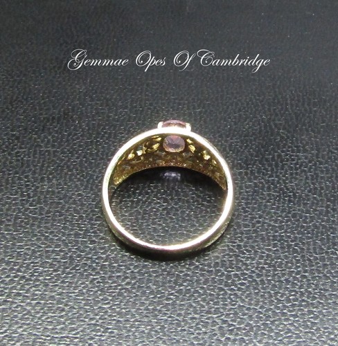 9k 9ct Gold Ring Amethyst with Openwork shoulders Size O 1/2 2.68g Hallmarked - Picture 9 of 10