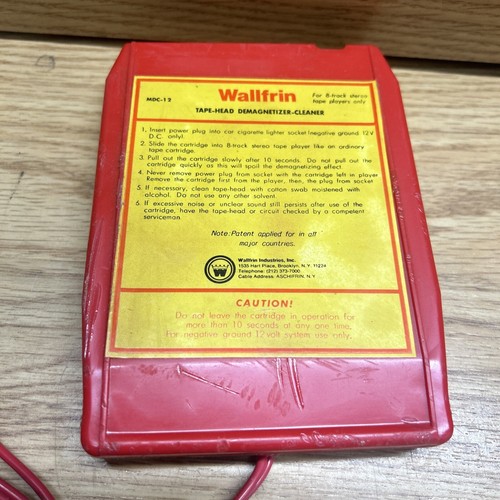 Vintage Wallfrin 8-Track Cartridge Magnetic Tape Head Demagnetizer-cleaner Car - Picture 2 of 6