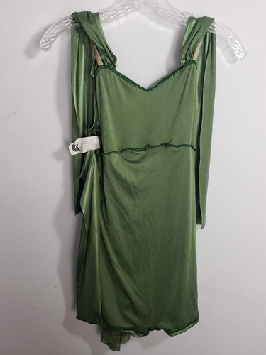 Mujer Adulto Mediano Verde Baile Leo Vestido Brillo Cuentas Flores CORTINA LLAMAR NUEVO SIN ETIQUETAS - Imagen 11 de 14