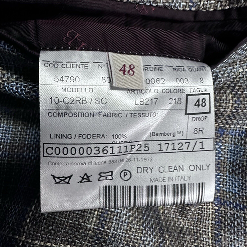 $2850 New LUCIANO BARBERA Men's Size 38 US 48 EU Casual Plaid Biella Sport Coat - Picture 5 of 5