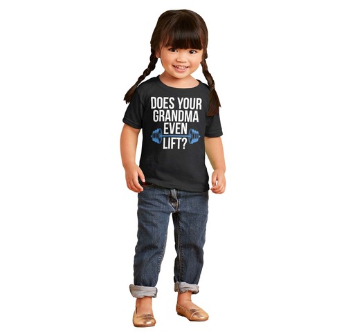 Strong Grandma Nana Lift Gym Workout Cute Toddler Boy Girl Youth T Shirt Tee - 第 4/9 張圖片