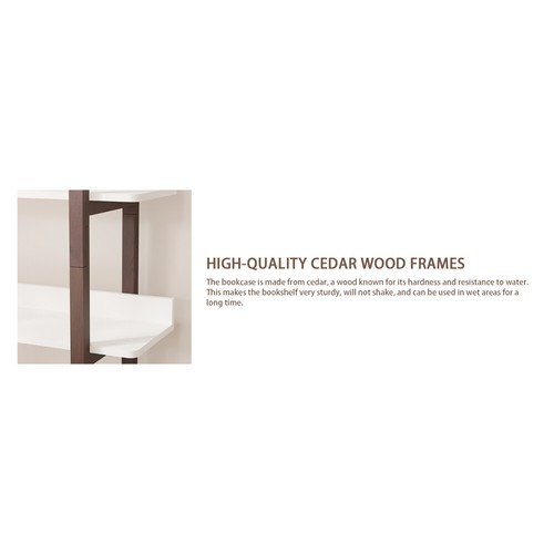 Multifuction Bookcase Shelving w/ Solid Wood Frame Plant Standing for Home Decro - Picture 18 of 44