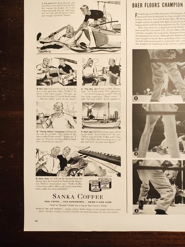 Sanka Coffee Vintage Magazine Ad A Million Dollars Yelled For Help Sailing Scene - Picture 3 of 3